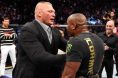 Brock Lesnar shoves Daniel Cormier